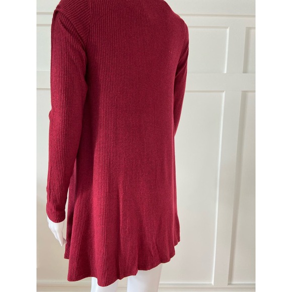 Lulus Ribbed Lightweight Sweater Ruby Red Dress XS* Stylish Cardigan WD39 - Picture 6 of 10